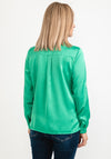 Seventy1 Satin Button Up Blouse, Emerald Green