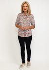 Leon Collection Maria Geo Print Half Zip Top, Multi