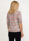 Leon Collection Maria Geo Print Half Zip Top, Multi