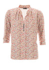 Leon Collection Aoibhe Flower Buttoned Blouse, Red Multi