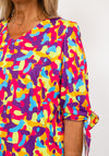 Leon Collection Donna Colour Splash Print Top, Multi