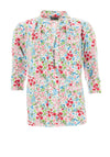 Leon Collection Ella Floral Buttoned Blouse, Pink Multi