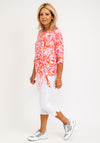 Leon Collection Becca Tropical Print Top, Pink