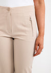 Zerres Jane Zip Pocket Slim Trousers, Cream