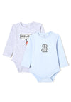 Zippy Baby Boy Pack Of Two Long Sleeve Bodysuits, Blue