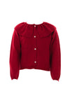 Zippy Girls Frill Neck Knitted Cardigan, Red