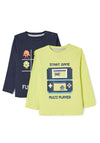 Zippy Baby Boys Gamer 2 Pack Long Sleeve Top, Navy and Green